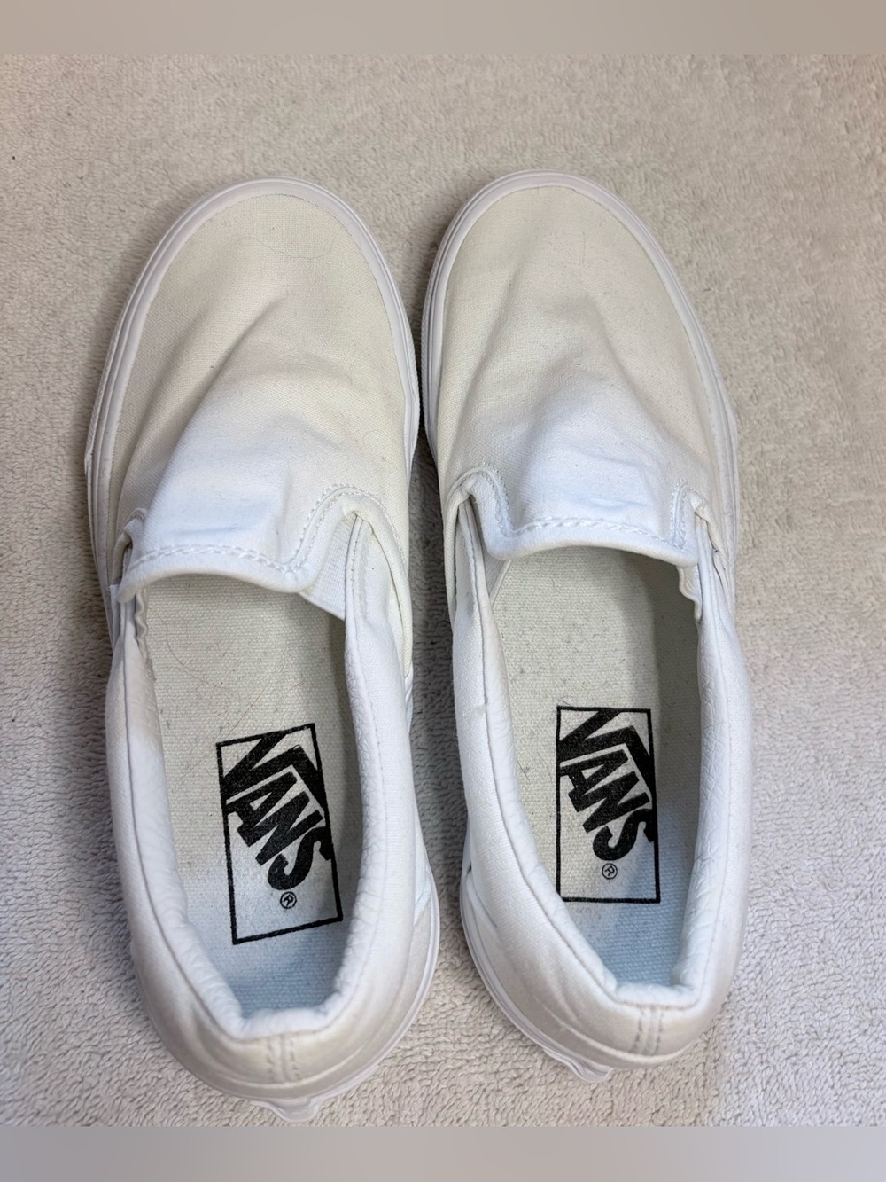 Vans Off The Wall Skate Shoe Unisex M4/W5.5 White Canvas Classic Slip-On 508731